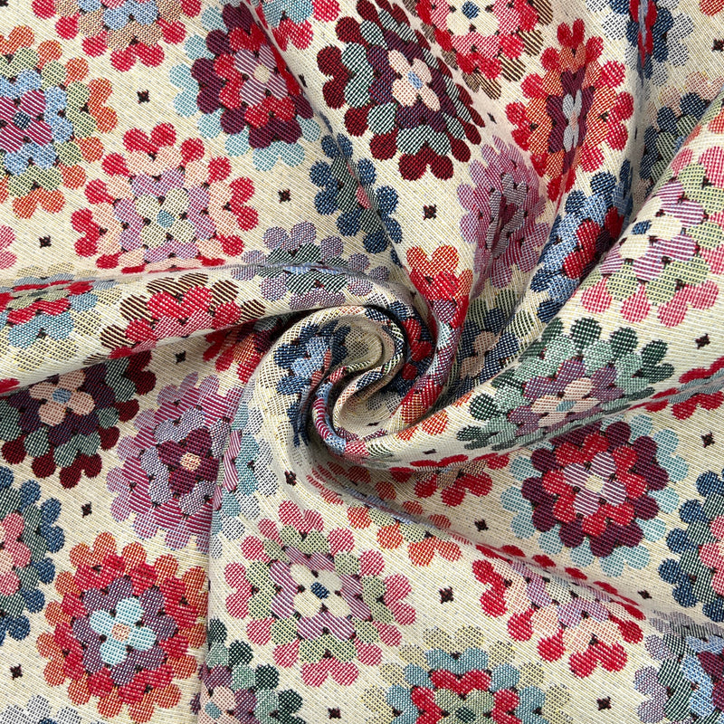 Crochet Abstract Floral Tapestry Upholstery Curtain Fabric 140cm
