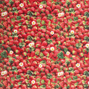 Strawberries Printed PVC Plastic Oilcloth Table Protector Fabric 140cm