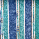 10 Metres 100% Cotton Sheeting Fabric Blue/Aqua Stripe Craft Curtain 60"