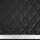 Black Quilted Bentley Double Stitch Leather Car Seats Upholstery Fabric 54" Black