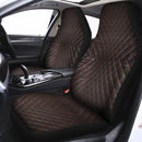 Red Quilted Bentley Double Stitch Leather Car Seats Upholstery Fabric 54" Black