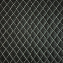White Quilted Bentley Double Stitch Leather Car Seats Upholstery Fabric 54" Black