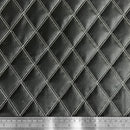 White Quilted Bentley Double Stitch Leather Car Seats Upholstery Fabric 54" Black
