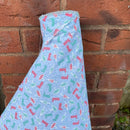 Rainy Day Wellies & Umbrellas Polycotton Fabric – Light Blue Novelty Print Dressmaking & Craft Fabric, 45” Wide