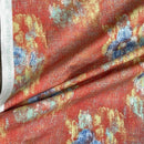 Anna French Kasbah Blue Floral Vintage Cotton Fabric 54, Spice Red