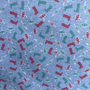 Rainy Day Wellies & Umbrellas Polycotton Fabric – Light Blue Novelty Print Dressmaking & Craft Fabric, 45” Wide