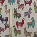 Llamas Animals Tapestry Fabric Heavy Material Upholstery Cushion Sofa 54" Wide