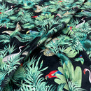 Amazon Tropical Digital Print Plush Velvet Curtain Fabric, Black - Bull Ring Fabrics