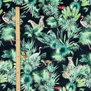 Amazon Tropical Digital Print Plush Velvet Curtain Fabric, Black - Bull Ring Fabrics