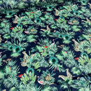 Amazon Tropical Digital Print Plush Velvet Curtain Fabric, Navy - Bull Ring Fabrics