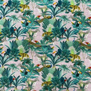 Tropical Palm Trees Parrots Peacocks Animals 100% Cotton Craft Fabric 54", Pink