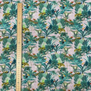 Tropical Palm Trees Parrots Peacocks Animals 100% Cotton Craft Fabric 54", Pink