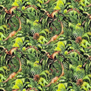 100% Cotton Dinosaur Jungle Craft Fabric – Green Prehistoric Dino Print Dressmaking & Quilting Material