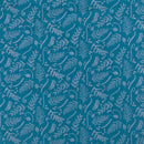 Barley Woodland Floral Cotton Poplin Fabric, Turquoise