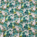 Tropical Palm Trees Parrots Peacocks Animals 100% Cotton Craft Fabric 54", Pink