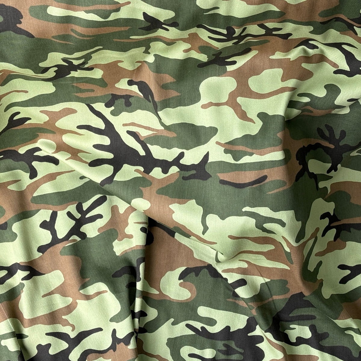 Army Camo 100% Cotton Drill Camouflage Dress Craft Fabric 137cm, Green - Bull Ring Fabrics
