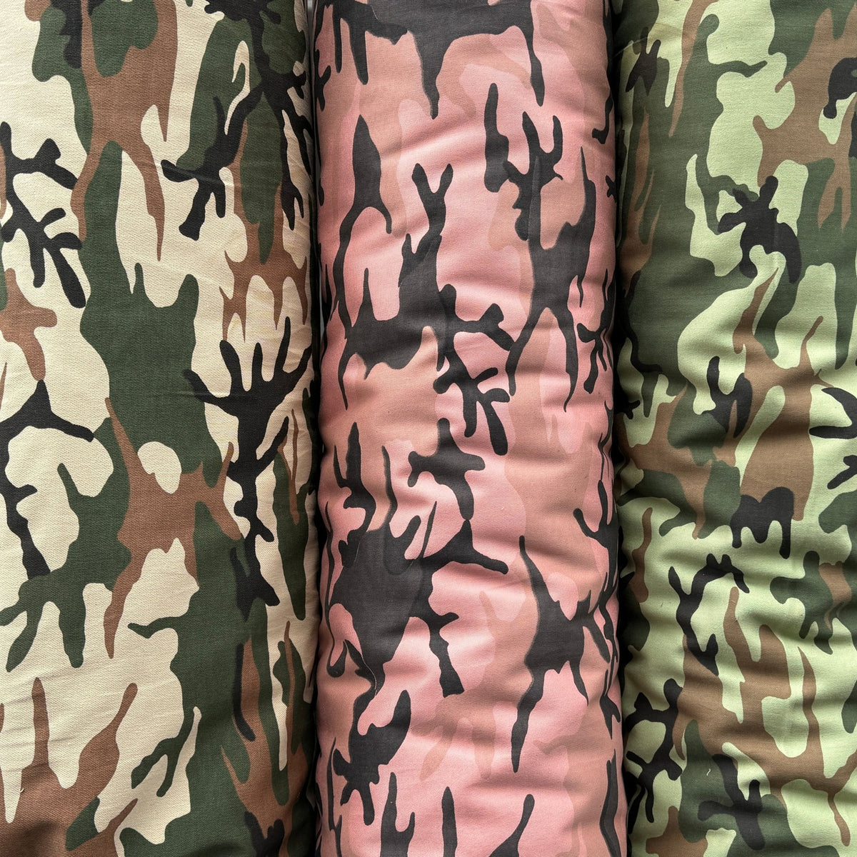 Army Camo 100% Cotton Drill Camouflage Dress Craft Fabric 137cm, Pink - Bull Ring Fabrics