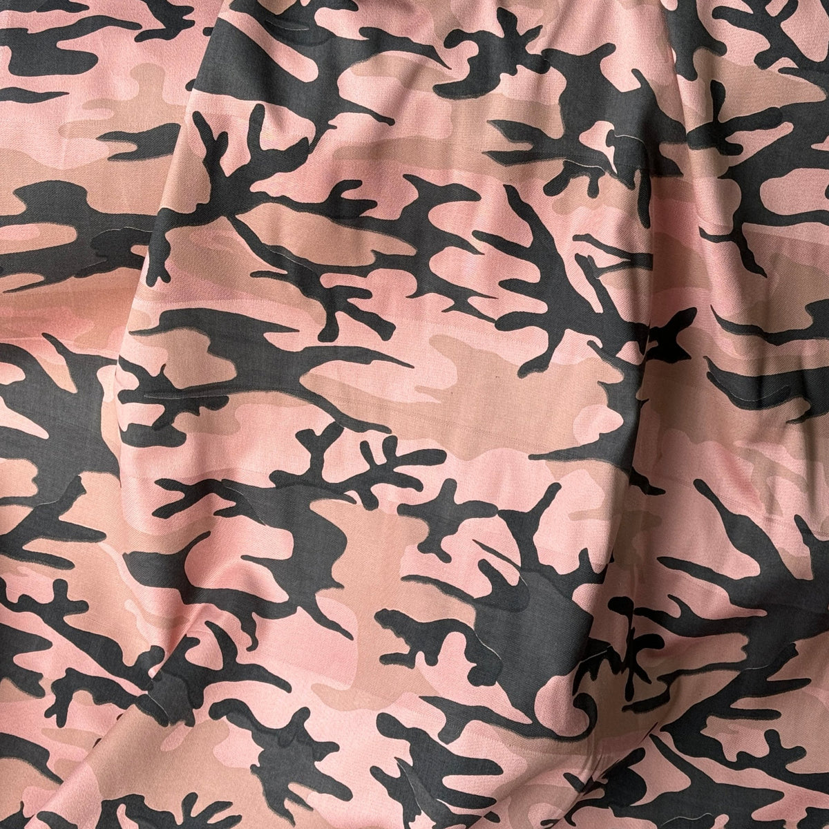 Army Camo 100% Cotton Drill Camouflage Dress Craft Fabric 137cm, Pink - Bull Ring Fabrics