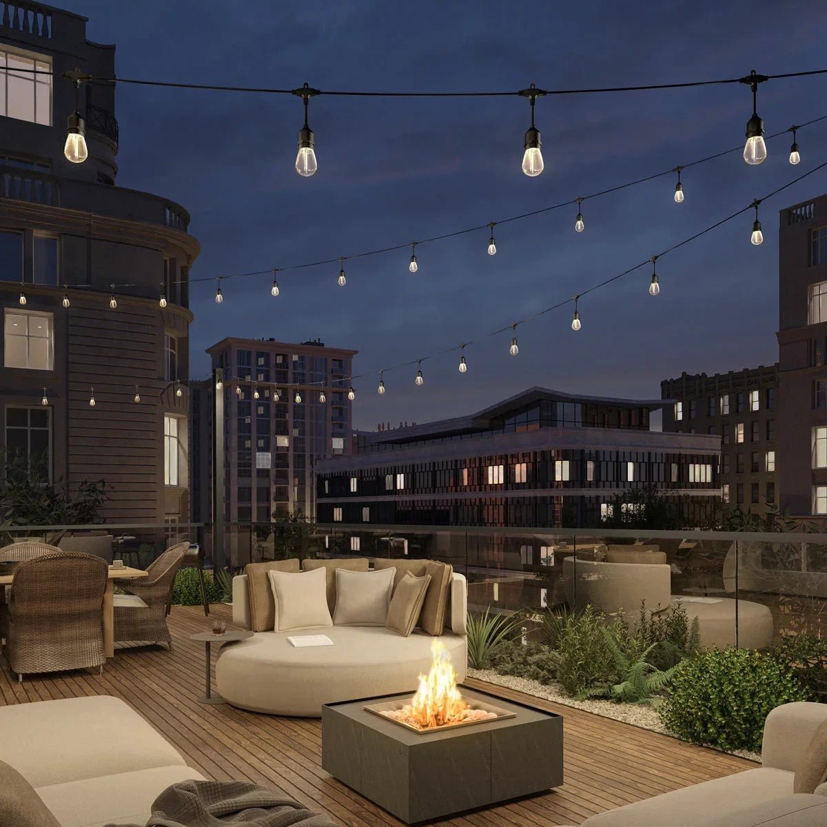 Artika Solar String Lights 20 LED 12.8m Patio Garden Outdoor Bar Remote USB-C - Bull Ring Fabrics