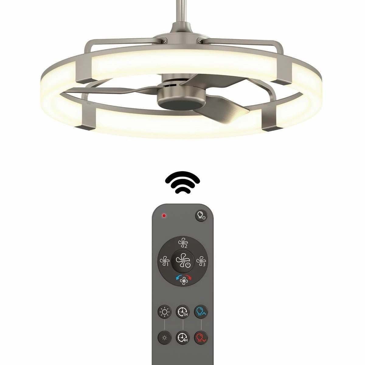 Artika Sunnyvale 28" (71cm) Ceiling Fan Light with Remote Control - Bull Ring Fabrics