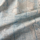 Atlantic Ocean Map Print Cotton Craft Curtain Upholstery Fabric - Bull Ring Fabrics