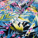 Autumn Floral Digital Print Bubble Crepe Dress Fabric, Navy - Bull Ring Fabrics