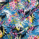 Autumn Floral Digital Print Bubble Crepe Dress Fabric, Navy - Bull Ring Fabrics