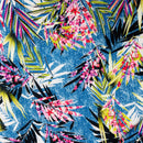 Autumn Floral Digital Print Bubble Crepe Dress Fabric, Navy - Bull Ring Fabrics