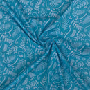 Barley Woodland Floral Cotton Poplin Fabric, Turquoise - Bull Ring Fabrics