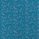 Barley Woodland Floral Cotton Poplin Fabric, Turquoise - Bull Ring Fabrics