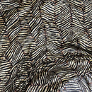 Beige Black Zebra Print Velvet Fabric Textured Animal Pattern Upholstery Dress - Bull Ring Fabrics