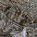 Beige Black Zebra Print Velvet Fabric Textured Animal Pattern Upholstery Dress - Bull Ring Fabrics