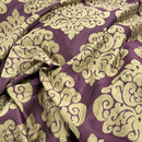 Beige Damask Upholstery Curtain Brocade Fabric, Purple - Bull Ring Fabrics