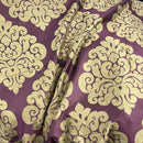 Beige Damask Upholstery Curtain Brocade Fabric, Purple - Bull Ring Fabrics