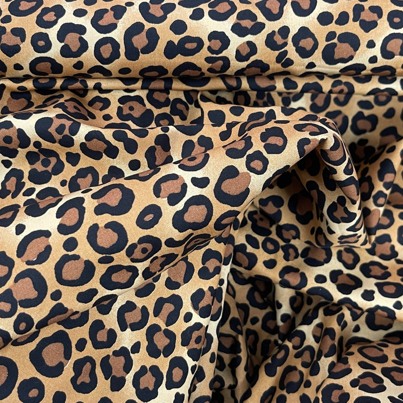 Beige Leopard Spots 100% Cotton Poplin Fabric Rose & Hubble 112cm - Bull Ring Fabrics