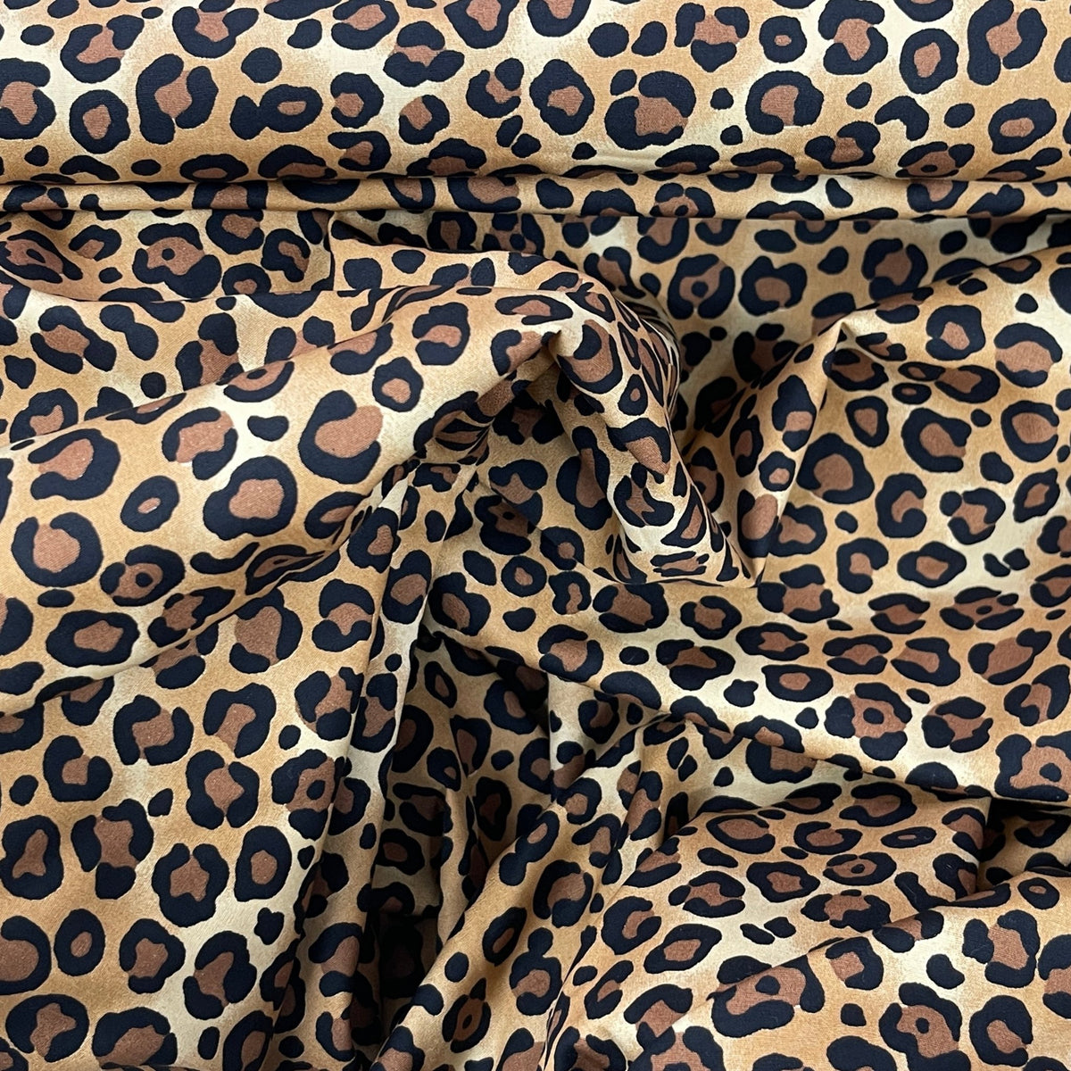 Beige Leopard Spots 100% Cotton Poplin Fabric Rose & Hubble 112cm - Bull Ring Fabrics