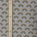 Beige Linen Fabric Curtain Blinds Cushions Upholstery LGBT 54", SMALL RAINBOWS - Bull Ring Fabrics