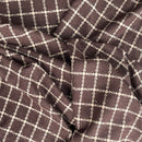 Beige Square Checks Wool Blend Coating Fabric, Brown - Bull Ring Fabrics