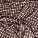 Beige Square Checks Wool Blend Coating Fabric, Brown - Bull Ring Fabrics