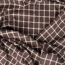 Beige Square Checks Wool Blend Coating Fabric, Brown - Bull Ring Fabrics