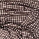 Beige Square Checks Wool Blend Coating Fabric, Brown - Bull Ring Fabrics