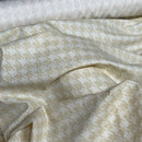 Beige/Gold Houndstooth Cotton Vintage Fabric - Bull Ring Fabrics