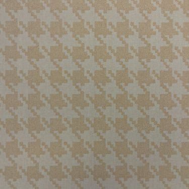 Beige/Gold Houndstooth Cotton Vintage Fabric - Bull Ring Fabrics
