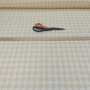 Beige/Gold Houndstooth Cotton Vintage Fabric - Bull Ring Fabrics