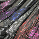 Black Cerise Metallic Satin Fabric Zebra Print Bonded Dress Material - Bull Ring Fabrics