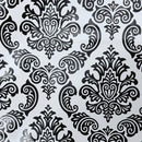 Black Damask Print PVC Oilcloth Tablecloth Fabric 54", White - Bull Ring Fabrics