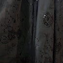 Black Floral Sequin Taffeta Fabric Dress Bridal Abaya Material - Bull Ring Fabrics