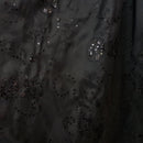 Black Floral Sequin Taffeta Fabric Dress Bridal Abaya Material - Bull Ring Fabrics