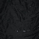 Black Floral Sequin Taffeta Fabric Dress Bridal Abaya Material - Bull Ring Fabrics