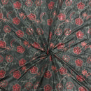 Black Paisley Embroidered Taffeta Fabric Sequins Red Floral Bridal Dress 60" - Bull Ring Fabrics